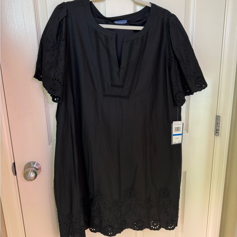 Democracy Black Eyelet Dress